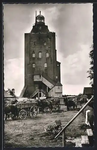 AK Neuwerk, Wattwagen vor dem Leuchtturm