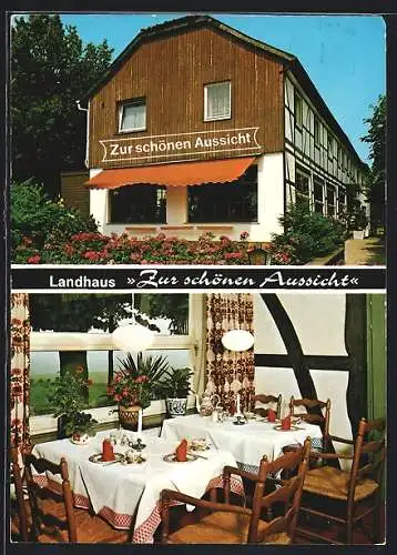 AK Bad Münder, Hotel-Pension Landhaus Zur schönen Aussicht, mit Innenansicht