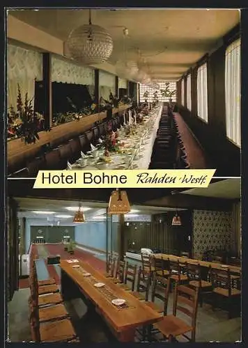 AK Rahden /Westf., Das ADAC-Hotel Bohne v. August Bohne, Innenansichten, Lübbecker Strasse 38