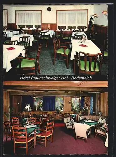 AK Bodenteich /Lüneburger Heide, Das Hotel Braunschweiger Hof v. Willi Meyer, Innenansichten