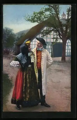 AK Liebespaar in Tracht aus Schaumburg-Lippe