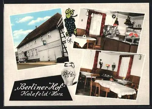 AK Kalefeld / Harz, Gasthaus Berliner Hof mit Innenansicht, Inh. Inge Oelmann