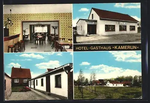 AK Damnatz, Hotel Gasthaus Kameraun mit Innenansicht, Inh. Margarete Schmedt