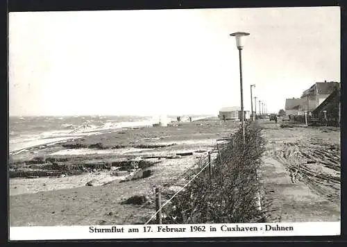 AK Cuxhaven-Duhnen, Sturmflut am 17. Februar 1962, Unwetter