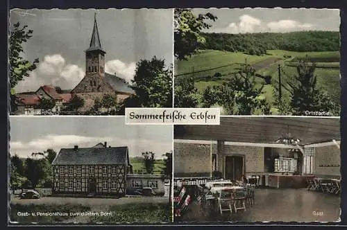 AK Erbsen Kr. Northeim, Gasthaus zum düstern Born, Kirche