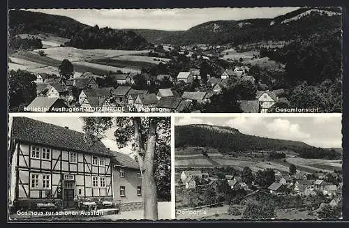 AK Eschwege-Motzenrode, Gasthaus zur schönen Aussicht, Dorfpartie, Gesamtansicht