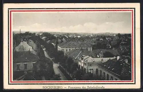 AK Bückeburg, Panorama der Bahnhofstrasse