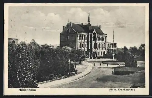 AK Hildesheim, Blick nach dem Städt. Krankenhaus