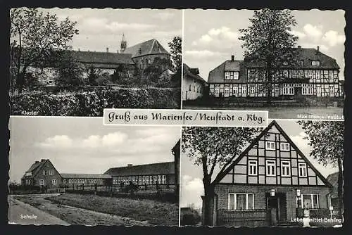 AK Mariensee /Neustadt, Kloster, Max Planck-Institut, Schule Lebensmittelgeschäft Behling