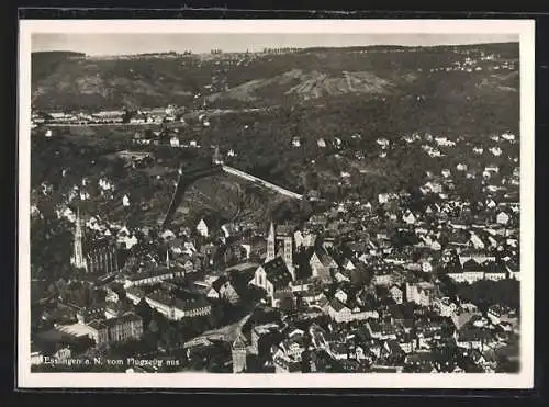 AK Esslingen a. N., Stadtansicht vom Flugzeug aus