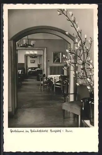 AK Burgdorf i. Hann., Gasträume im Bahnhofshotel, Bes. M. Marschner