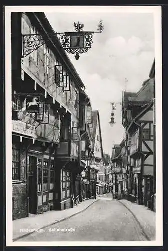 AK Hildesheim, Schuhstrasse mit Gasthaus