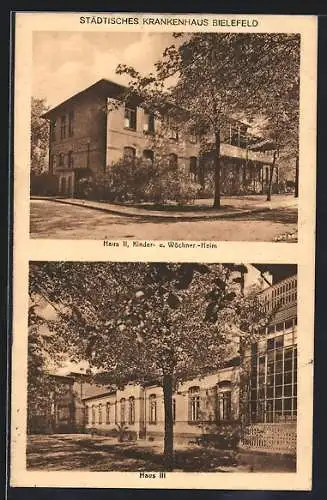 AK Bielefeld, Städtisches Krankenhaus, Haus II, Kinder- und Wöchnerheim, Haus III