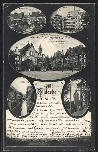 AK Hildesheim, Andreasplatz, Markt, Kehrwieder, Kl. Venedig