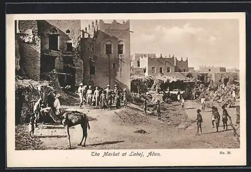 AK Aden, Market at Lahej, Marktszene mit Dromedar