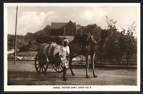AK Orientalischer Mann mit Kamelwagen