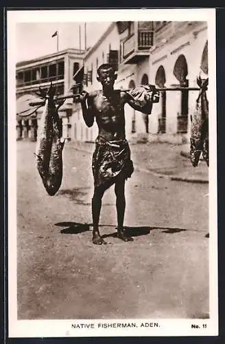 AK Aden, Native Fisherman, Afrikanischer Fischer