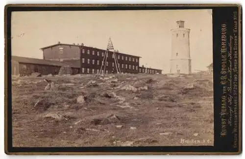 Fotografie C. R. Stolle, Harzburg, Ansicht Brocken, Brockenhotel mit Turm auf dem Brocken