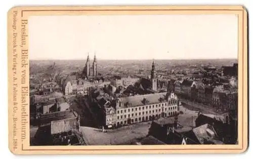 Fotografie A. Fabian & Co., Breslau, Ansicht Breslau, Blick über die Stadt vom Elisabeththurm aus gesehen