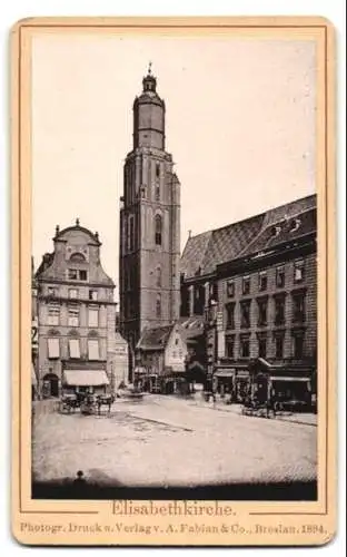 Fotografie A. Fabian & Co., Breslau, Ansicht Breslau, Blick nach der Elisabethkirche mit Geschäften