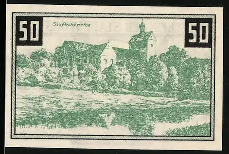 Notgeld Wunstorf, 1922, 50 Pfennig, Stiftskirche und Wappen der Stadt Wunstorf