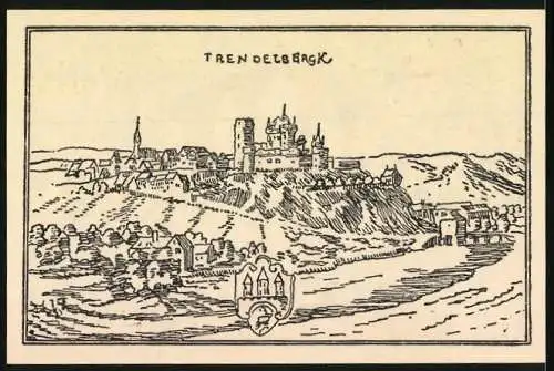 Notgeld Hofgeismar, 50 Pfennig, Abbildung der Burg Trendelburg und Stadtansicht