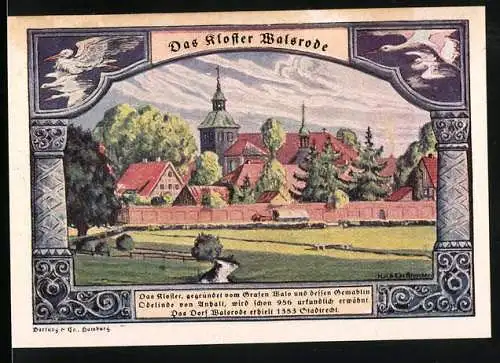 Notgeld Walsrode, 1922, 1 Mark, Das Kloster Walsrode und Erholungsheim Walsrode Illustrationen