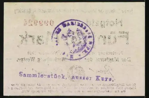 Notgeld Marienburg Westpr. 1918, Fünf (5) Mark, Sammlerstück mit Siegel und Unterschriften