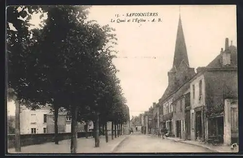 AK Savonnières, Le Quai et l`Eglise