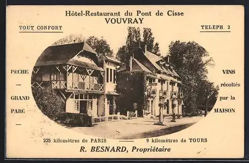 AK Vouvray /I.-et-L., Hôtel-Restaurant du Pont de Cisse, R. Besnard, Prop.