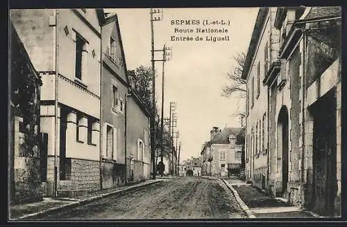 AK Sepmes /I.-et-L., Route Nationale, Entrssee de Ligueil