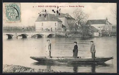 AK Pont-de-Ruan /I.-et-L., Entrée du Bourg