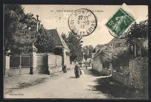 AK Pont-de-Ruan /I.-et-L., Rue de L`Eglise