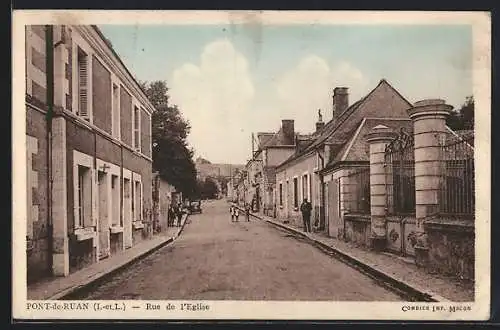 AK Pont-de-Ruan /I.-et-L., Rue de l`Eglise