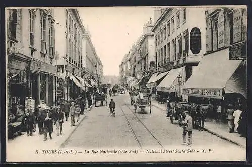 AK Tours, La Rue Nationale, Strassenpartie