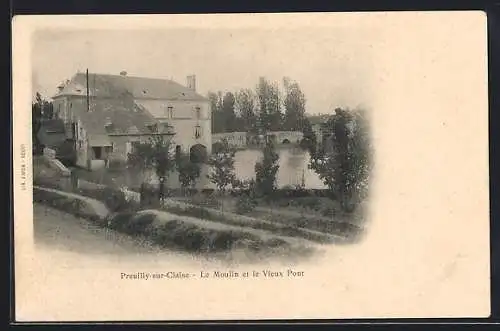 AK Preuilly-sur-Claise, Le Moulin et le Vieux Pont