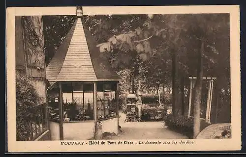 AK Vouvray, Hôtel du Pont de Cisse, La descente vers les Jardins