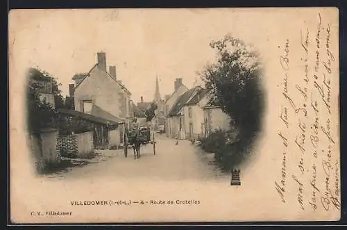 AK Villedomer /I.-et-L., Route de Crotelles