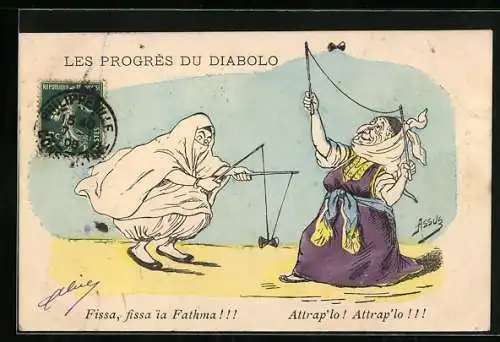 AK Frauen spielen mit einem Diabolo