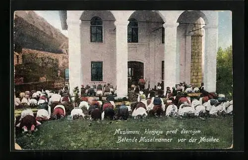 AK Betende Muselmänner vor der Moschee, Muslime