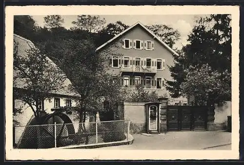 AK Jugenheim a. d. Bergstr., Beamten-Erholungsheim der Deutschen Bank & Diskonto-Gesellschaft, mit Wettersäule