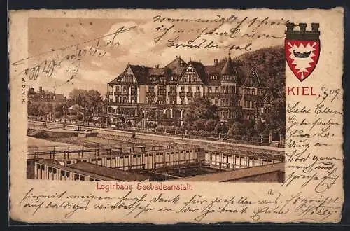 Lithographie Kiel, Das Logirhaus der Seebadeanstalt