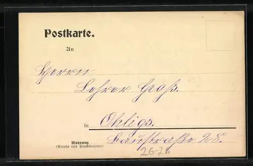 Künstler-AK Handgemalt: Ein Holzschuh und blaue Blumen