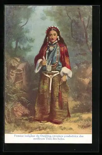 AK Femme indigène du Darjiling, province productrice des meilleurs Thés des Indes, Indien