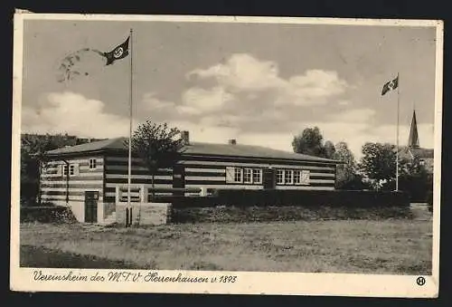 AK Hannover, Vereinsheim des MTV Herrenhausen mit flaggen