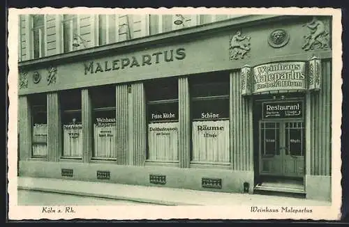 AK Köln, Gasthaus Malepartus in der Ludwigstrasse 5-7