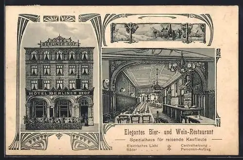 AK Köln, Hotel Berliner Hof in der Marzellenstrasse 19