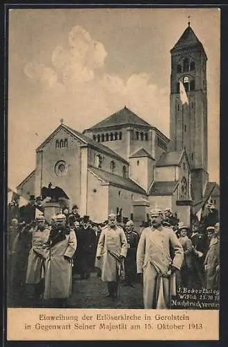 AK Gerolstein, Kaiser Wilhelm II. bei der Einweihung der Erlöserkirche am 15. Oktober 1913
