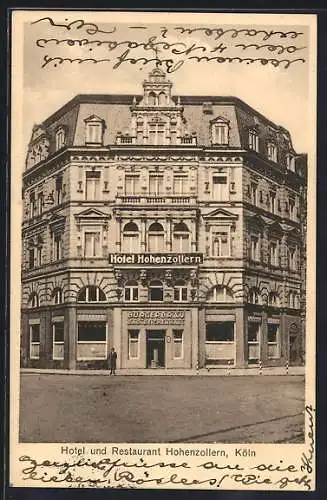 AK Köln, Hotel und Restaurant Hohenzollern