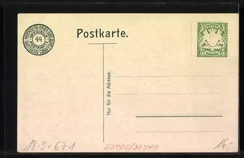 AK Nürnberg, Bayer. Jubiläums-Landes-Ausstellung 1906, Hauptindustriegebäude, Ganzsache Bayern 5 Pfennig